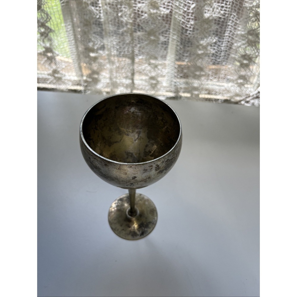 Vintage Leonard E.P.N.S Silverplate Goblet, 7 1/2" Tall & 3 3/4" Widest - Picture 2 of 6